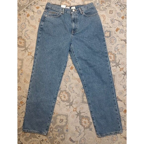 Calvin Klein Jeans Women 12 Double Stone Wash Mom Easy Fit Zipper Fly Straight - Picture 1 of 13